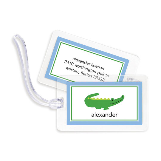 Blue Alligator Luggage Tags